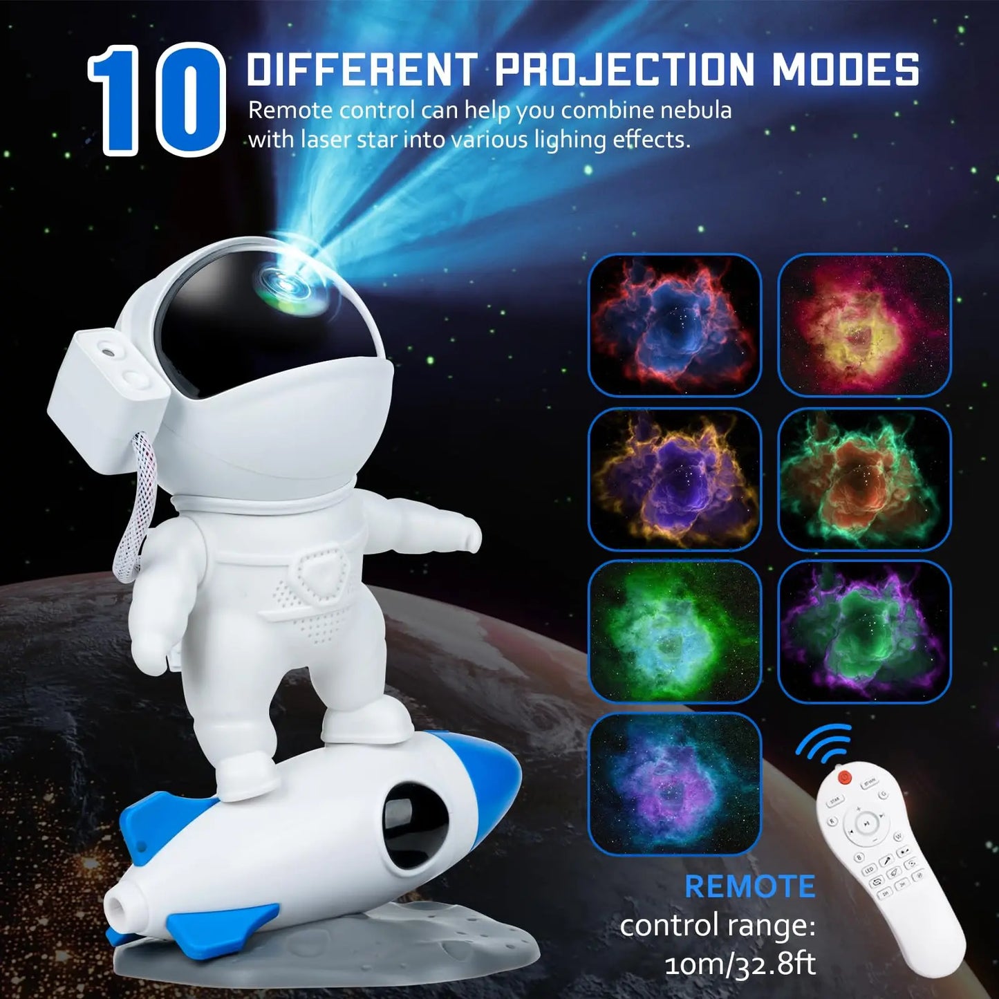 Astronaut Galaxy Projector Star Night Light